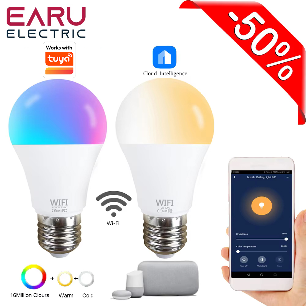 Smart Light Switch Wifi - Ampoule LED intelligente Tuya WiFi 15W,