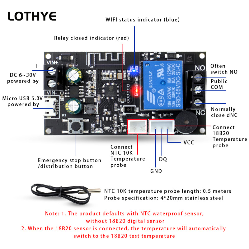 Wifi Thermostat - Thermostat WIFI à distance, Module de