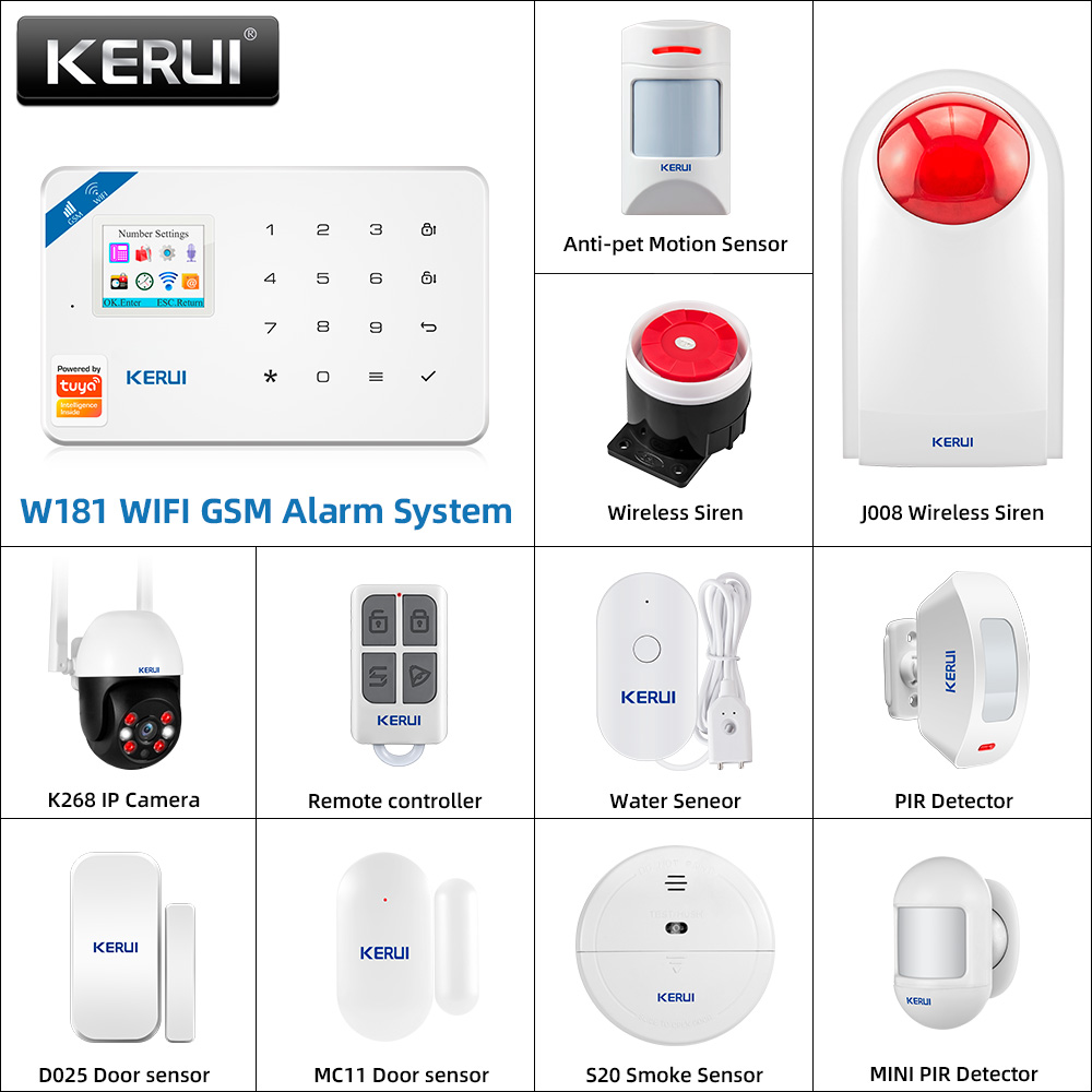 Smart Home Automation Kit - KERUI W181-Panneau de système d'alarme pour