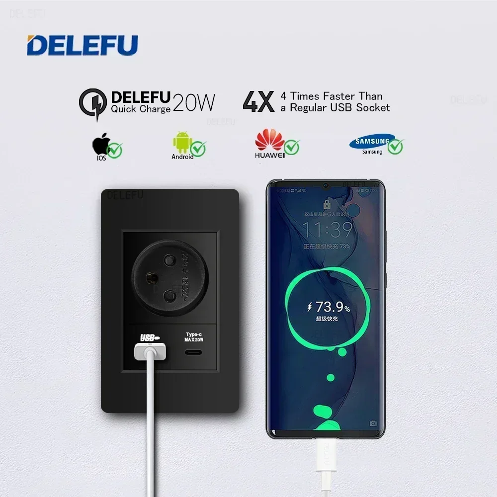 DELEFU-Prise Murale Ignifuge N - Smart Light Switch Wifi avis et prix